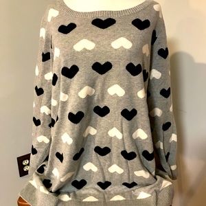 Gray and Black tunic sweater